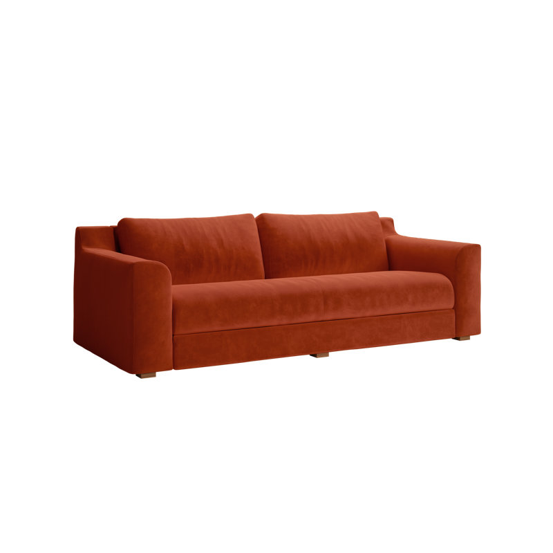 All-Natural Elevate Sofa 86", Amber Recycled Velvet