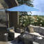 Parasol de patio de 11 pieds avec manivelle en aluminium nervuré à Sunbrella Gateway-790429258