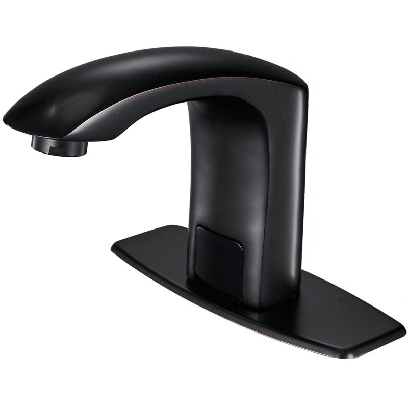 Robinet de salle de bain sans contact Dfi chromé avec boîtier de commande et mélangeur de température, Nickel brossé, Non