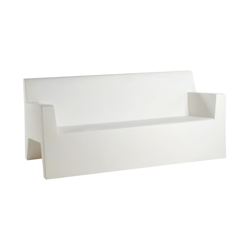Jut 36" Wide Outdoor Patio Sofa, White
