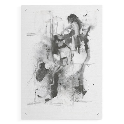 Graphite Abstract I -Canvas Print Only - NOT FRAMED