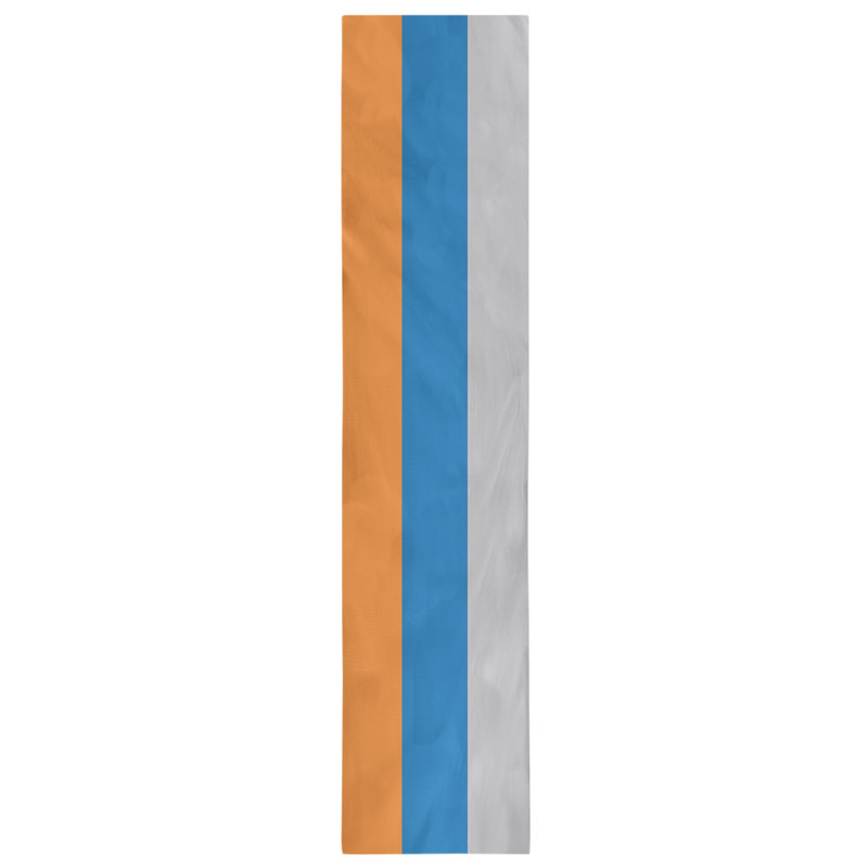 Chemin de table basket New York, L 72 po x l 16 po, Orange / Bleu / Argent, Polyester sergé