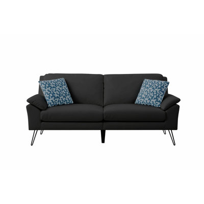 Canapé en similicuir avec accoudoirs à coussin supérieur de 75 po Luzia
