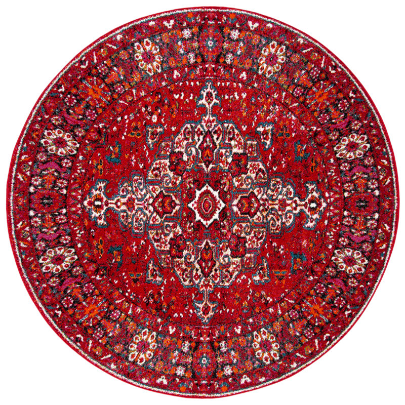 Mcconnell Vintage Hamadan Performance Oriental Rug, Round 5'3"