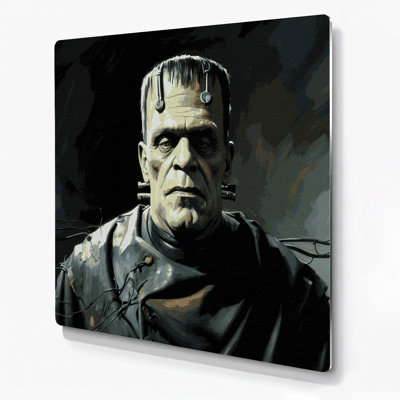 Halloween Classic monster movie stills Blue Metal Wall Art