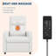 Fauteuil inclinable électrique Power Lift avec massage et chaleur, port USB, siège rembourré, blanc-129492911