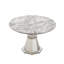 Table de salle à manger ronde moderne 47 po avec plateau en faux marbre ultrabrillant et base en acier inoxydable