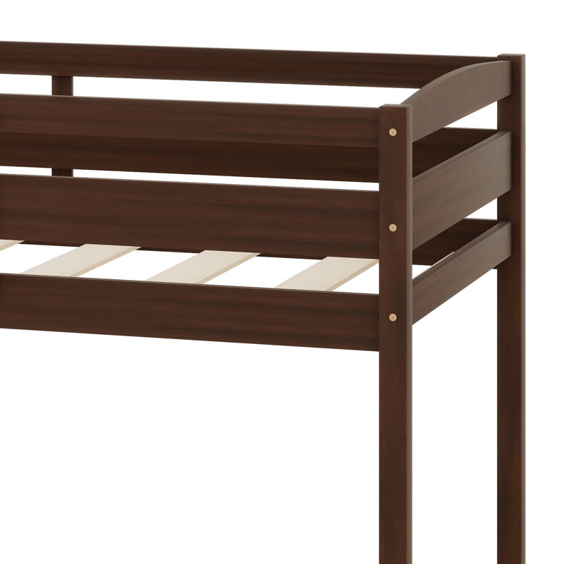 Lit mezzanine bas compact avec échelle robuste, Espresso