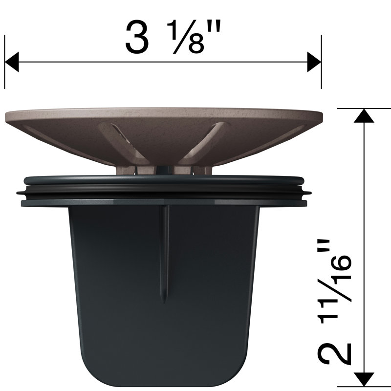 Essential Silgranit Color-Matched Disposal Flange Insert with Waste Scraper - Truffle, Truffle