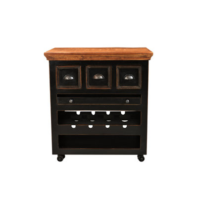 Accringt Solid Wood Top Kitchen Cart
