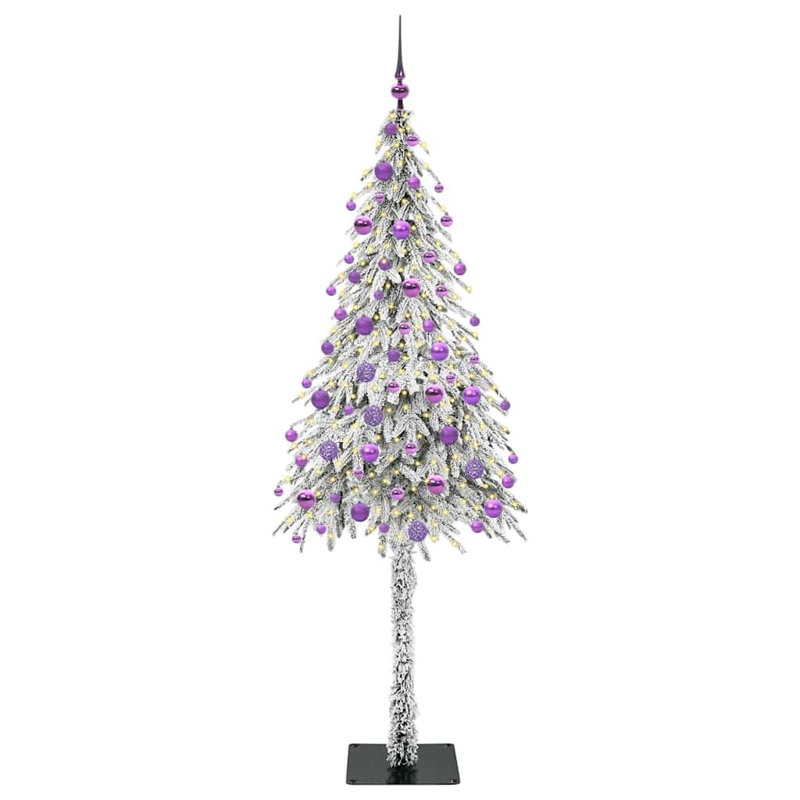 Christmas Tree with 150 LEDs PE and Steel, 5.91' H, Purple
