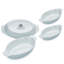 Ensemble de plats à gratin en porcelaine - Mini cocotte ovale, allant au four, blanc-113616090