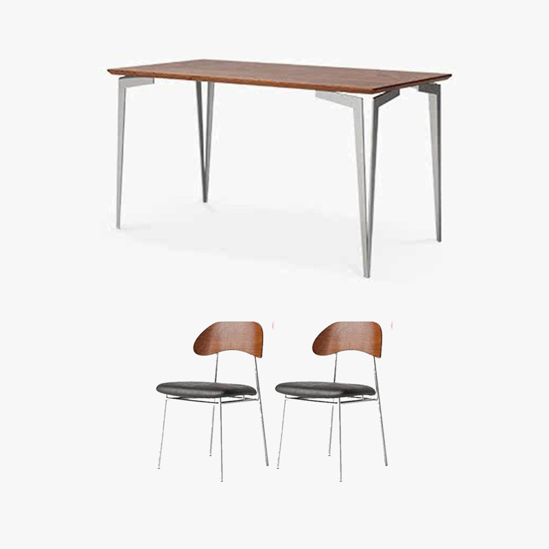 Table de salle à manger en bois massif rétro maison rectangulaire,  H 29,53 po x L 31,5 po x l 55,12 po