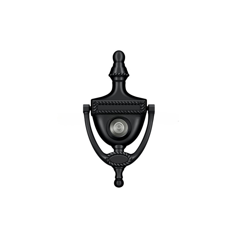 Victorian Brass Door Knocker, Painted Black
