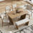 6-Piece Retro Dining Table Set For 6, 60" Wood Kitchen Table And Chairs Set Of 4 With Bench Designed Trestle Base For Kitchen & Dining Room (Natural Wood Wash)