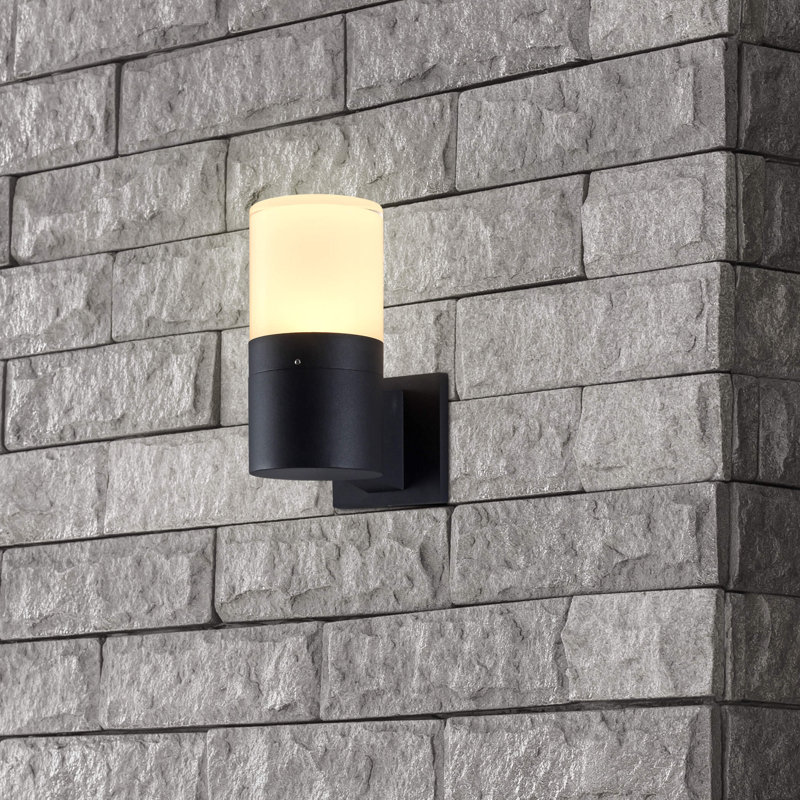 Modern 5-Watt ETL Certified Integrated LED Outdoor Wall Sconce in Matte Black, 9.25"H x 7.25"W x 4.5"D