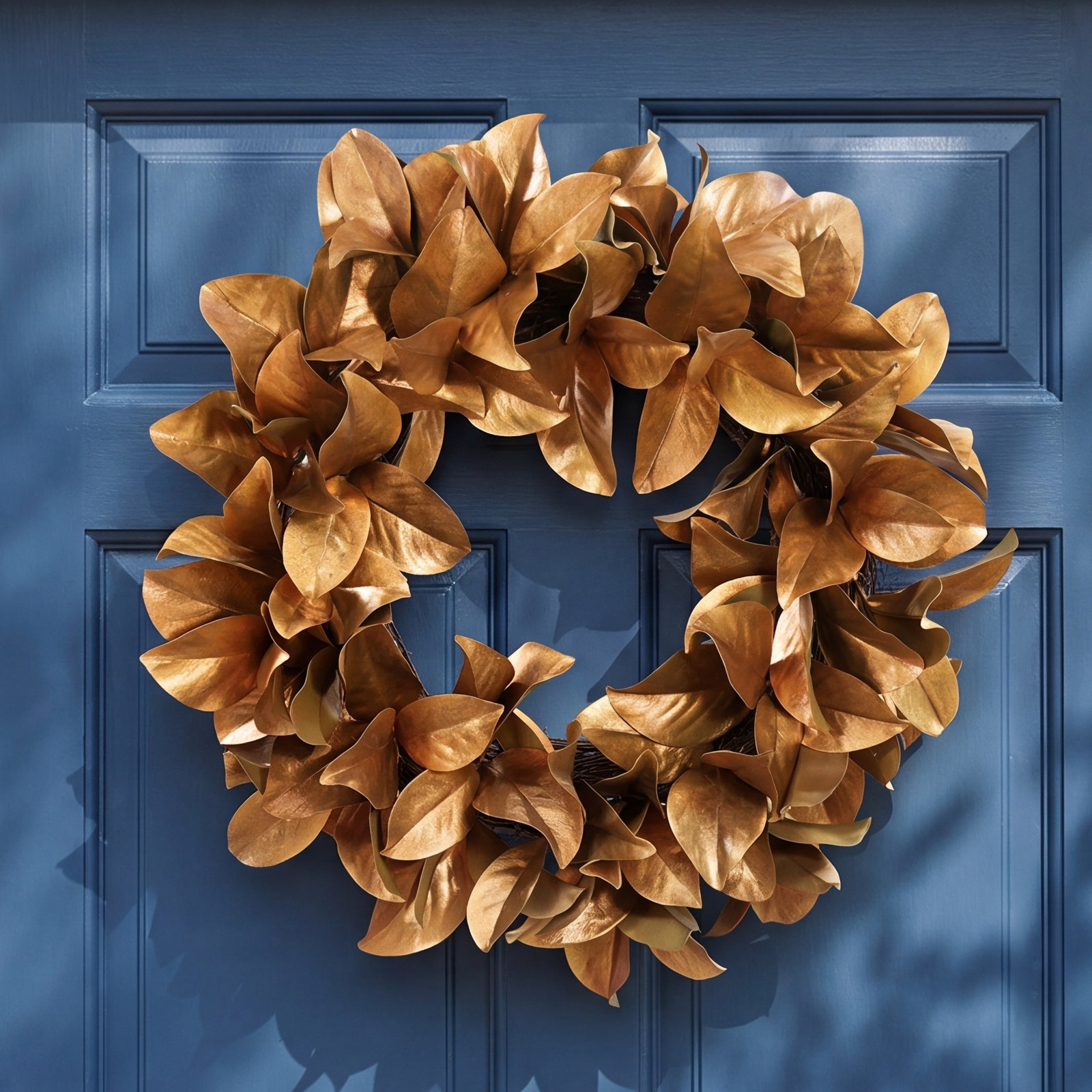 Bertrand Faux Magnolia Polyester Wreath, 30" H x 30" W x 7.5" D