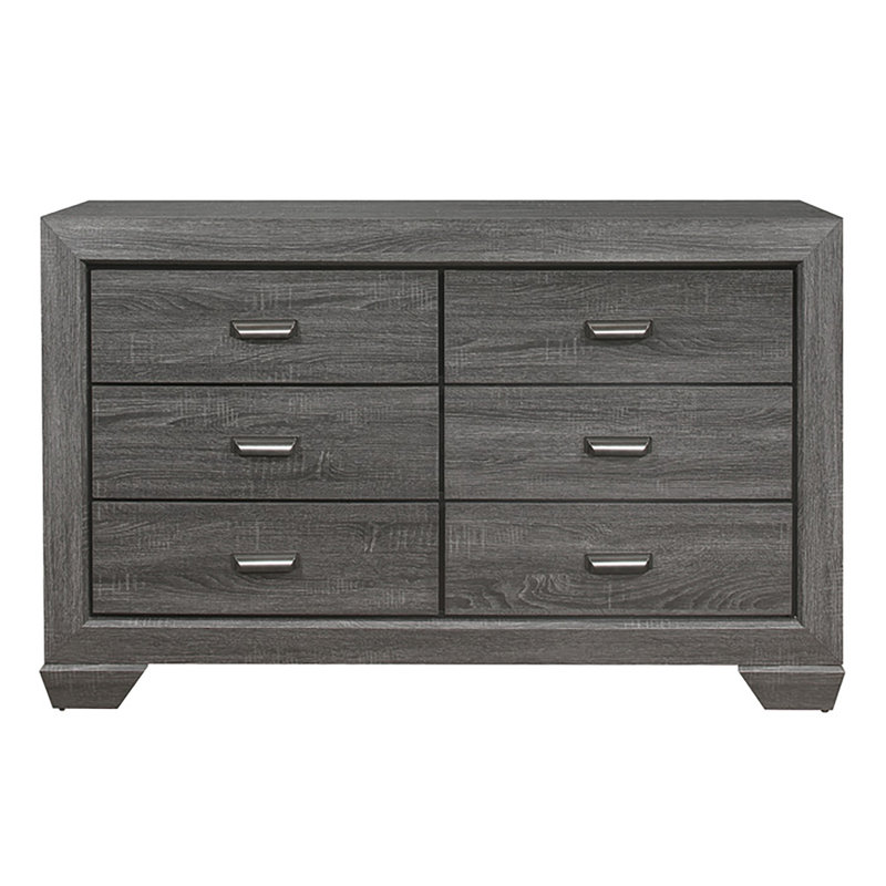 Commode 6 tiroirs Hareld, Gris