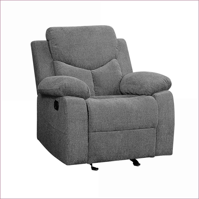 Fauteuil inclinable inclinable moderne en chenille gris clair | Métal Cadre en bois