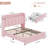 Velvet Upholstered Storage Bed With LED Lights, Storage Platform Bed With 2 Drawer & Charging Station-12461070-12362180