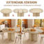 Table de salle à manger extensible ronde 43,3 po à 59 po pour 4 à 6 personnes, table de cuisine peu encombrante avec rallonges amovibles, table de salle à manger ovale pour la salle à manger, la cuisine et le salon-2096548992