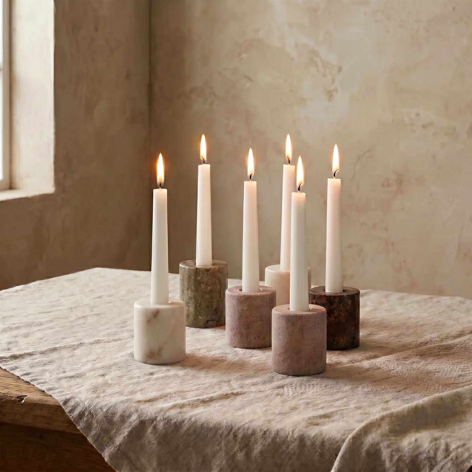 Macpherson Genuine Marble Candle Holder