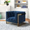 Fauteuil en velours capitonné de 36,2 po de large Belva