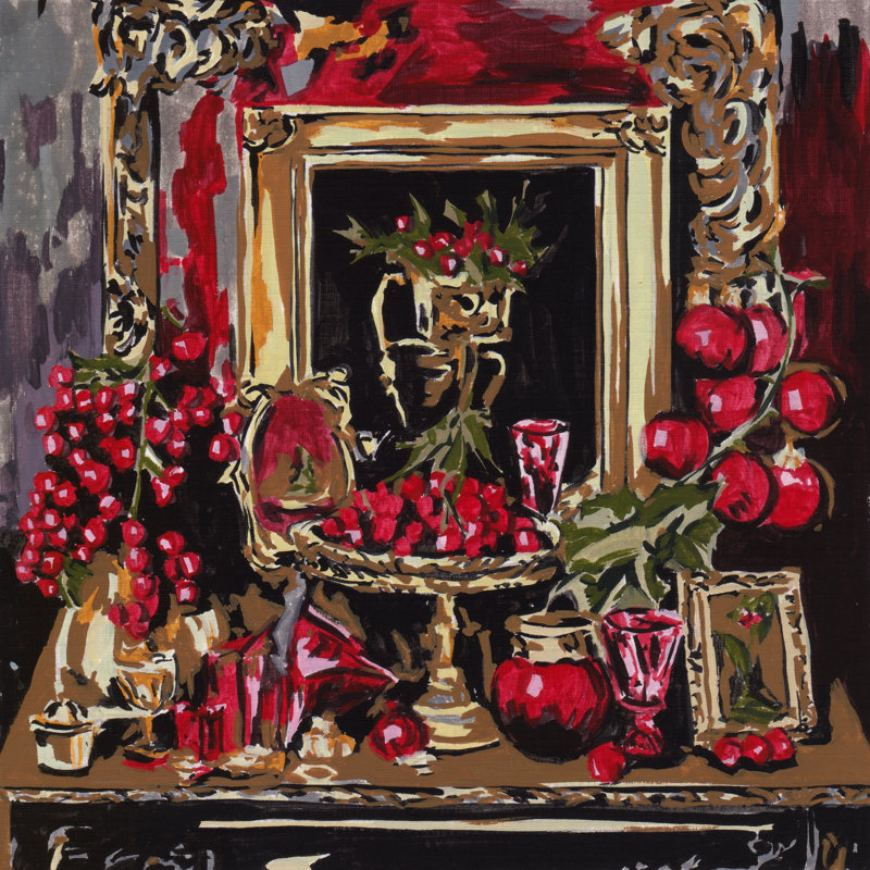 Cherry Ember I by Melissa Wang - Wrapped Canvas Print, 30 cm H x 30 cm W