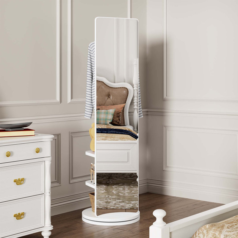 Full-Length Mirror, White, 65.75" H x 17.72" W