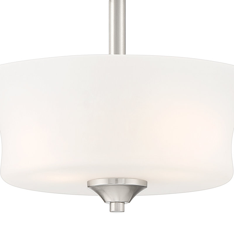 Plafonnier semi-encastré 2 lumières 12 po Jamnis, Nickel brossé