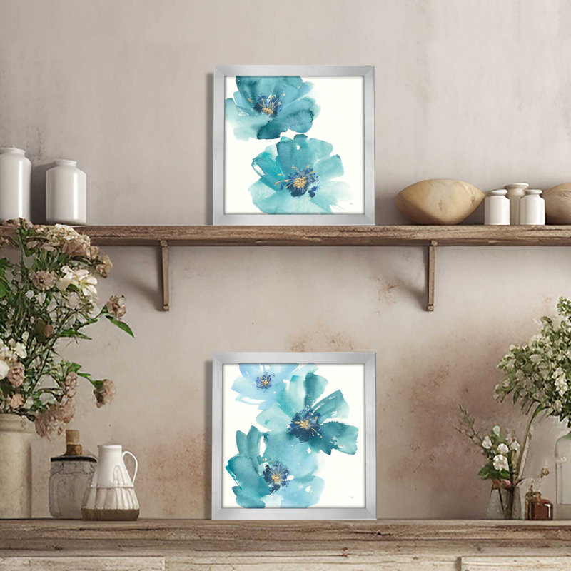 " Teal Cosmos " 2 - Pieces