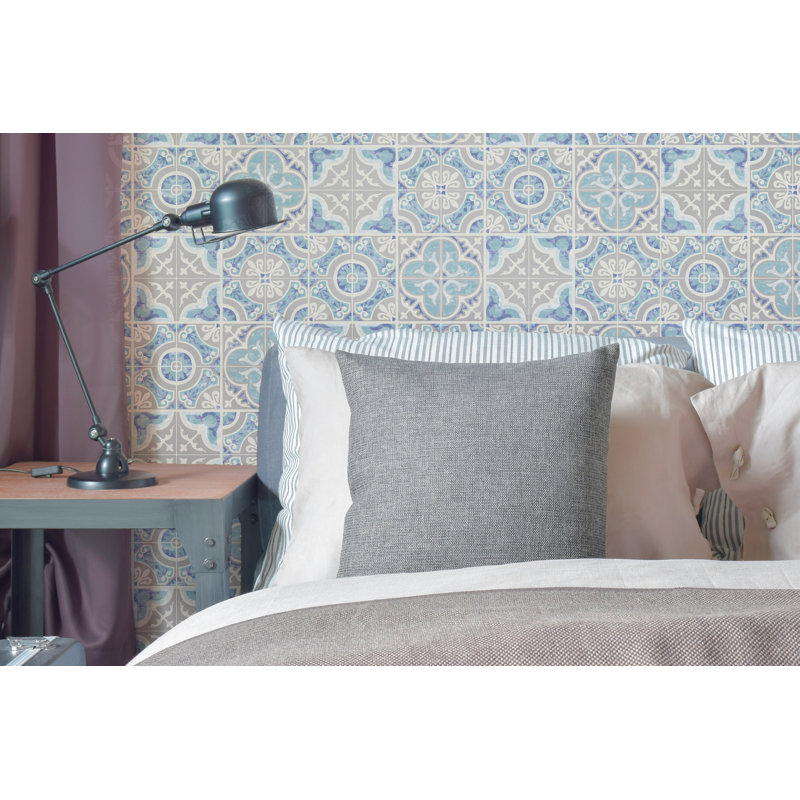 Iyanna Mosaic 10m x 53cm Wallpaper Roll, Blue