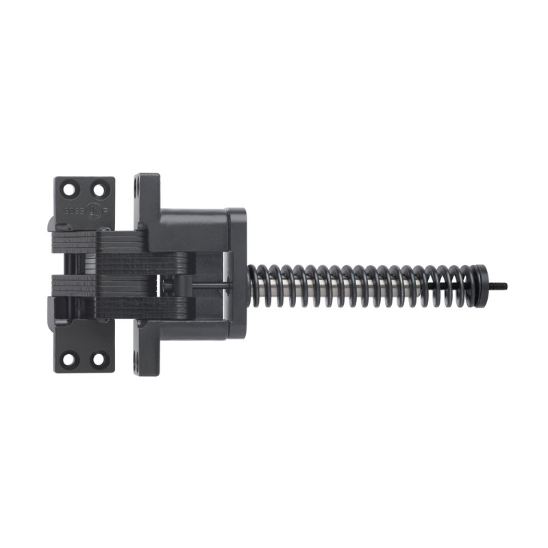 Charnière de porte simple invisible H 4,5 po x l 9,23 po E, Noir, Acier