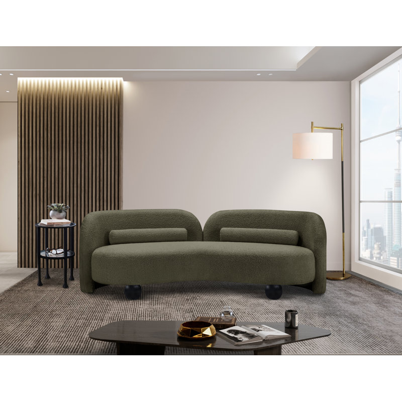 Canapé Daphne, Boucle Fabric, Tissu olive olive