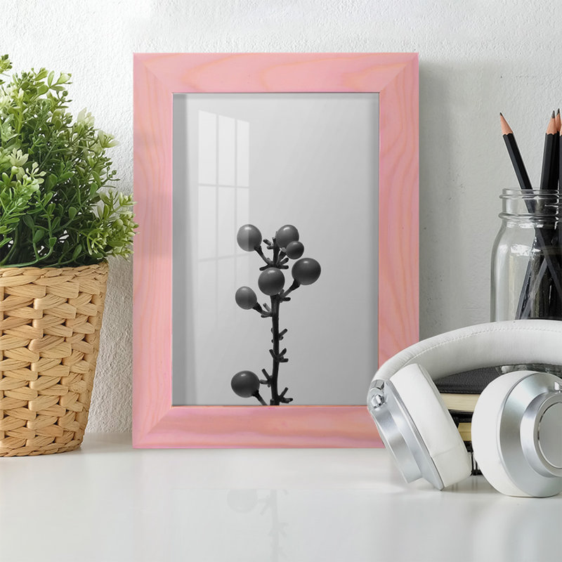 Liriope II - reproduction de cadre photo simple, H 9 po x l 7 po x P 1 po, Rose
