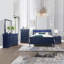 Table de chevet bleue Charlton avec DEL