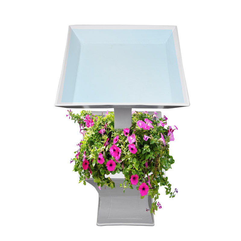 Metal Tiered Birdbath, White