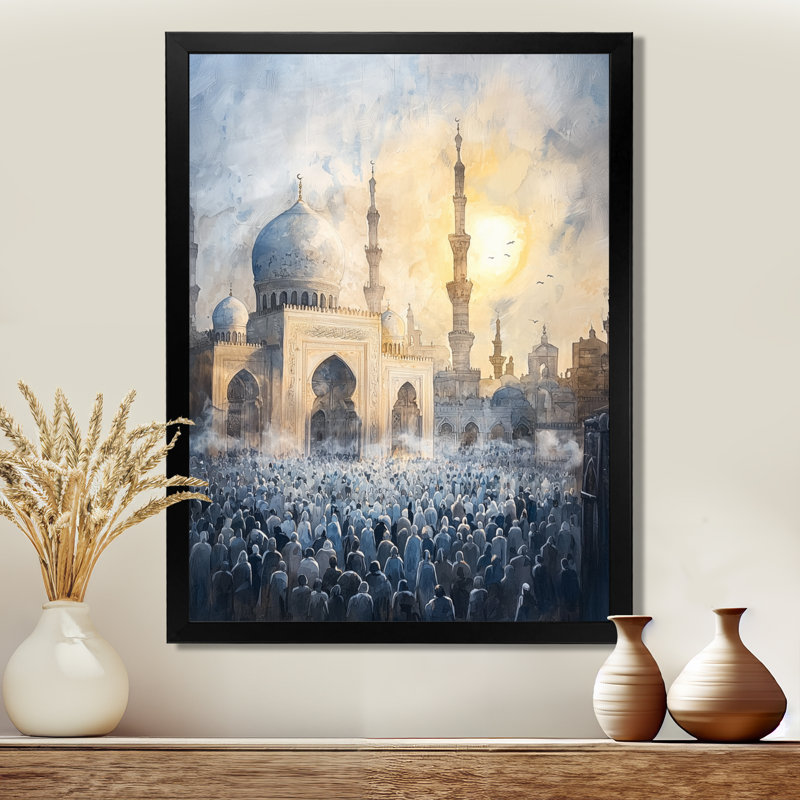 "Prayer Time", Égypte, impression sur paysage, H 32 po x l 24 po, Reproduction encadrée d'une seule photo sans pass, Noir