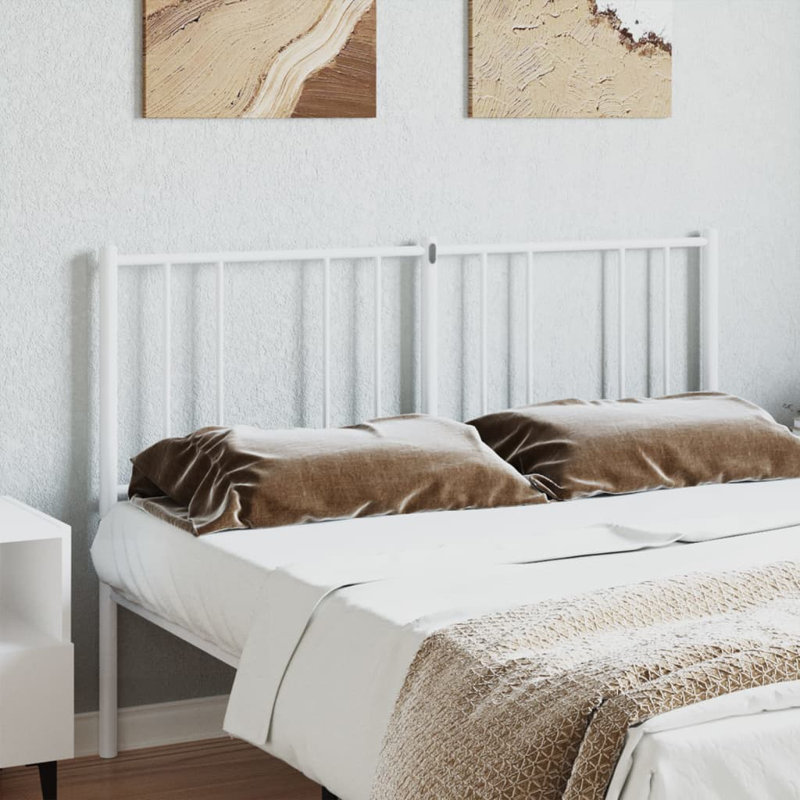 Eilleen Durable Metal Headboard, Modern Style, Queen, White