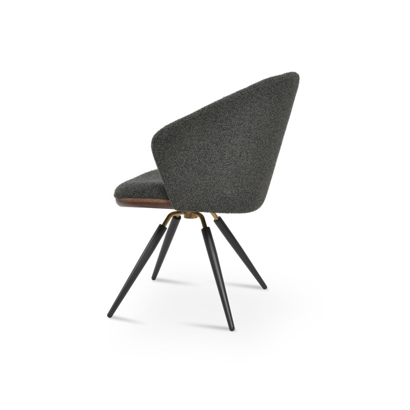 Chaise avec accoudoirs pivotante Athena, Noir