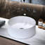 Pensen 17.7" Circular/Round White Stone Resin Vessel Bathroom Sink