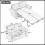 Canapé-lit escamotable avec matelas à mémoire de forme simple Orisfur