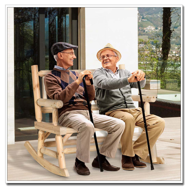 Chaise berçante en bois pour 2 personnes