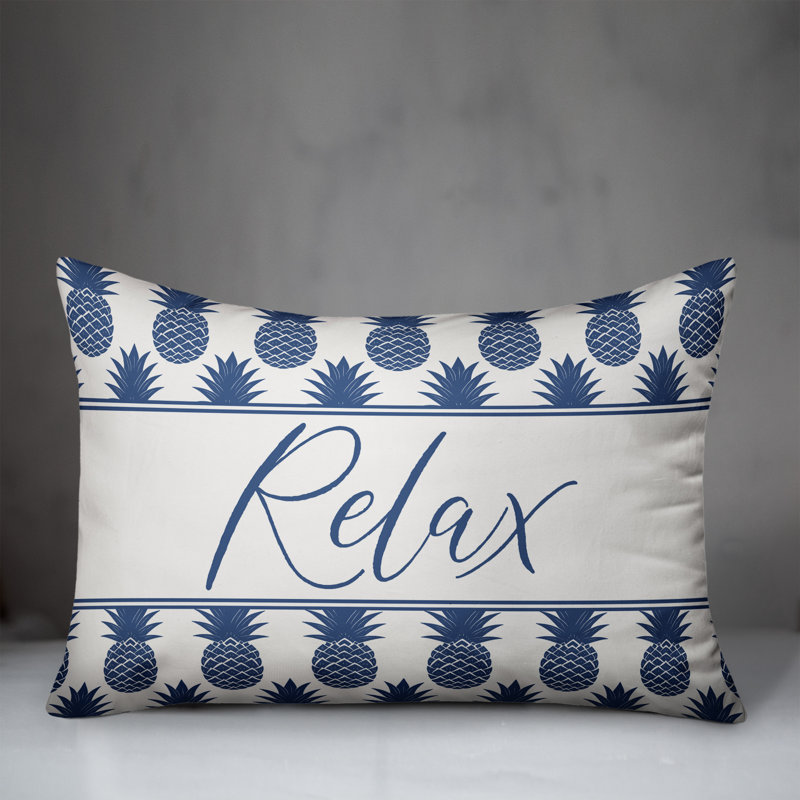 Geometric Outdoor Reversible Throw Pillow, Blue