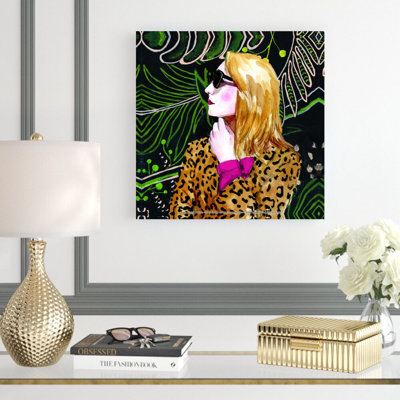 " Woman In Cheetah Coat " Painting Print
