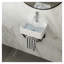 Lavabo mural rectangulaire en céramique de 40,6 x 30,5 cm avec porte-serviettes noir intégré