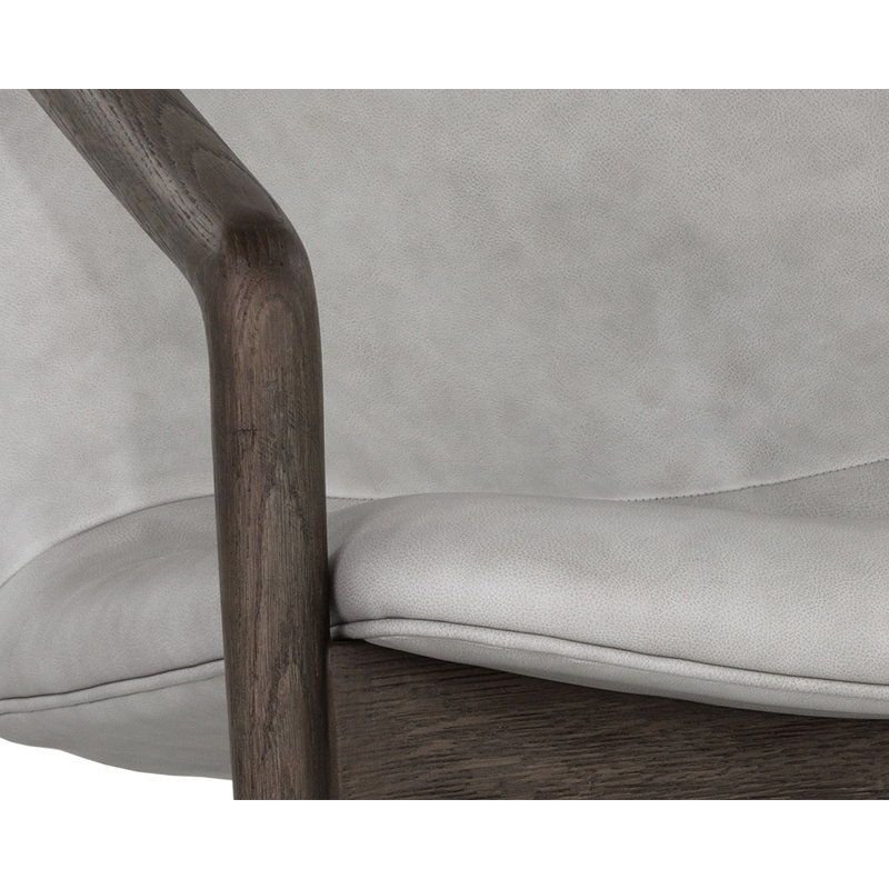Lounge Chair, Gray Genuine Leather