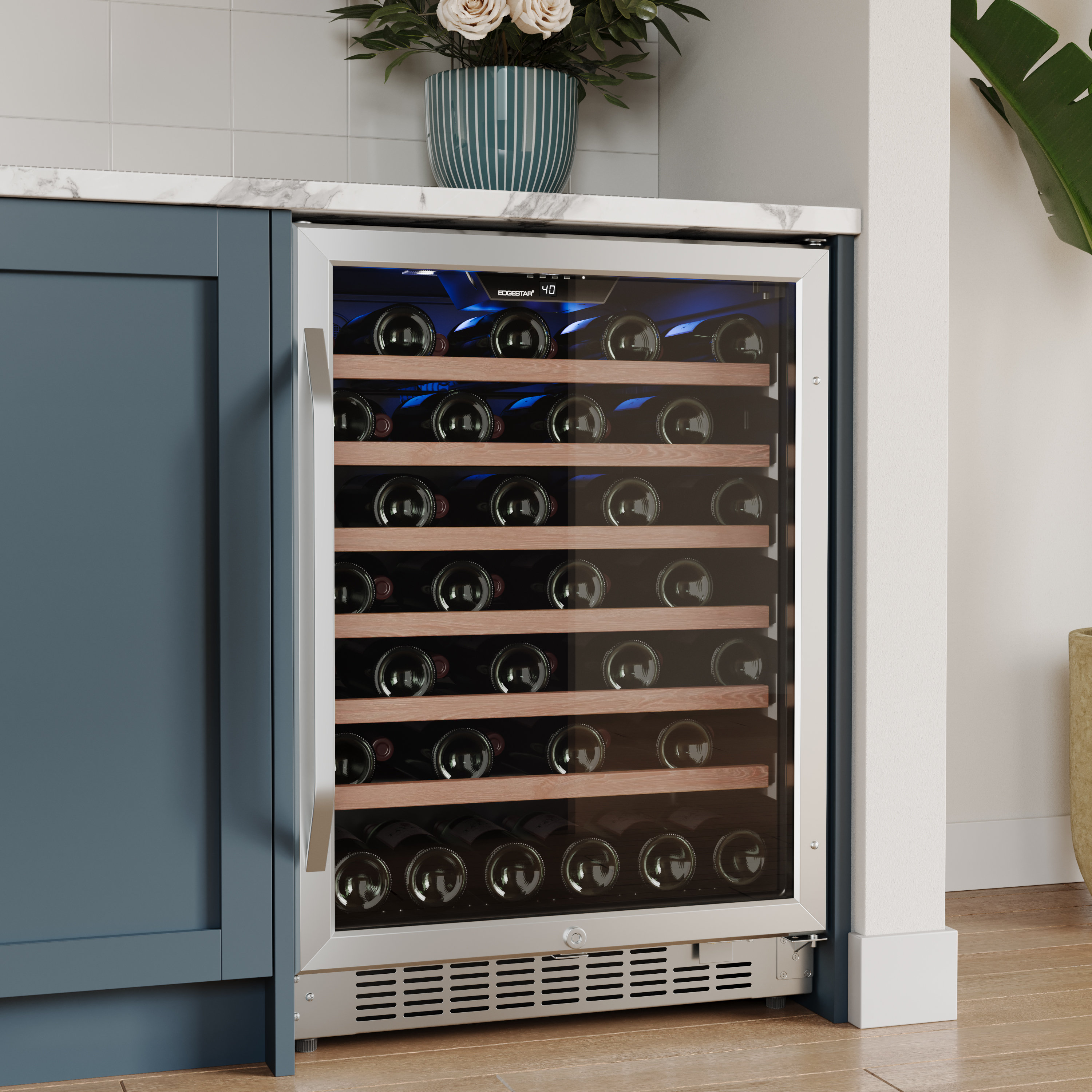 EdgeStar 24.312'' 53 Bottle Single Zone BuiltIn Wine Refrigerator & Reviews Wayfair