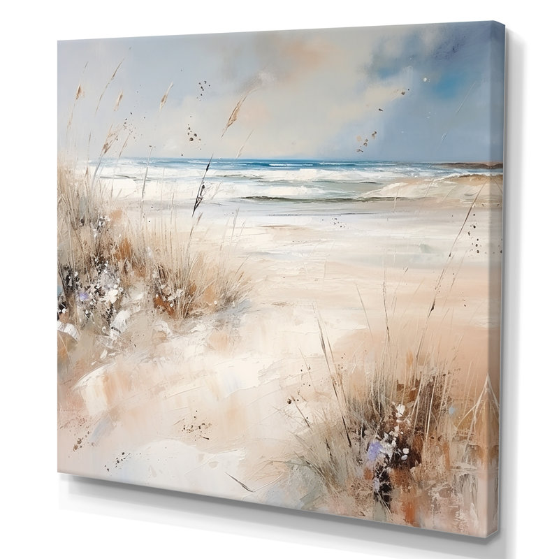 «Coastal Beach Sand Charm In Winter», reproduction sur toile, H 24 po x l 24 po, Toile tendue