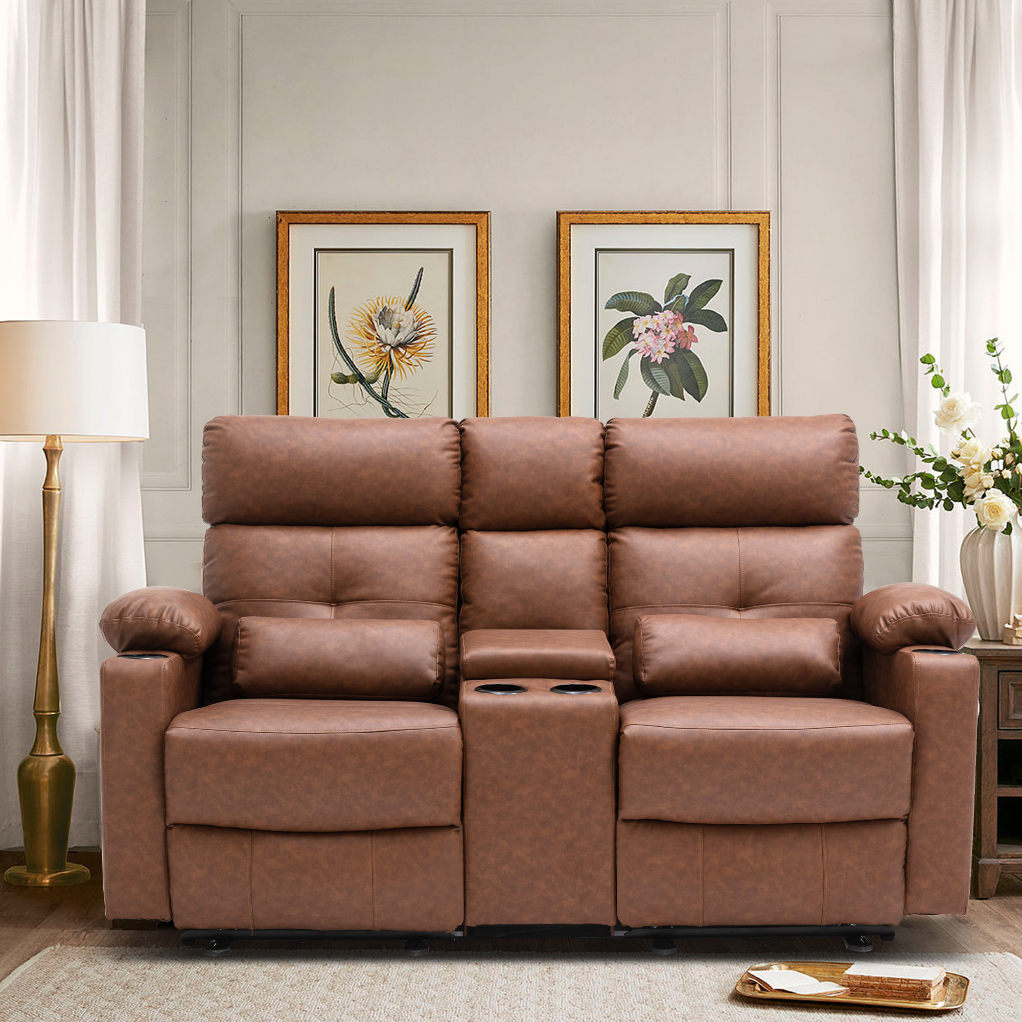 Double recliner with discount heat and massage